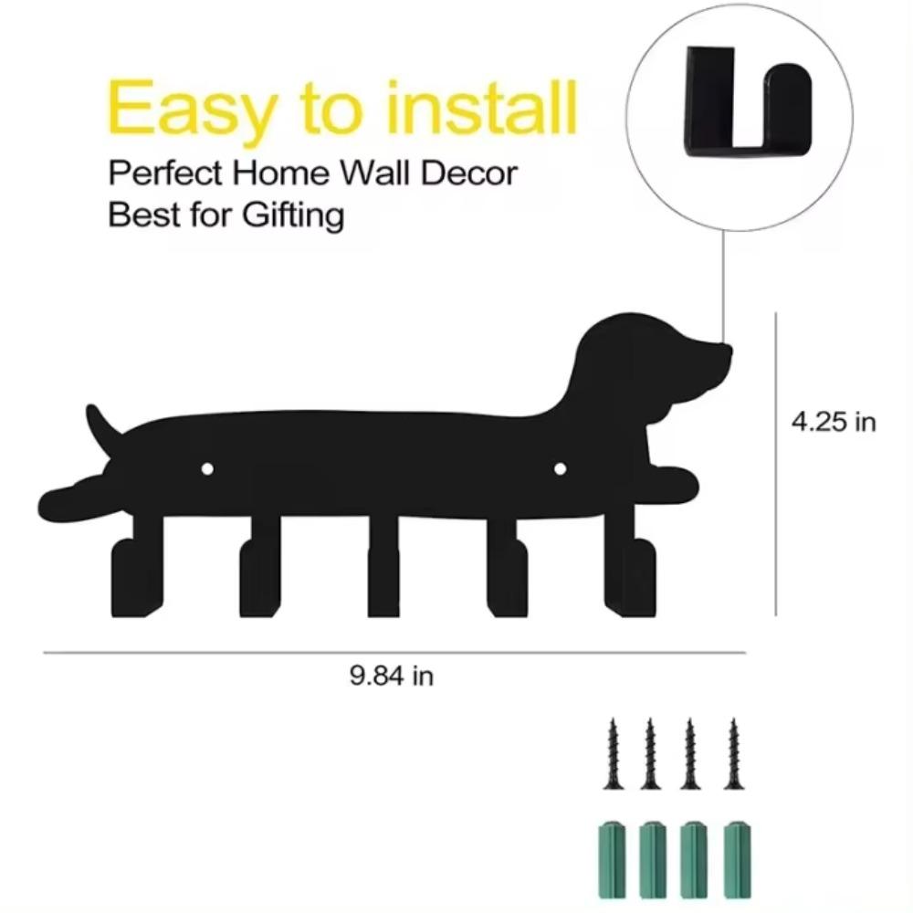 1ks kovový věšák na klíče s cedulkou pro psa, háčky na klíče, nástěnný věšák s 5 háčky, domácí dekorace pro interiér i exteriér