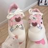 Cute Big Head Pink Bread Shoes Milk Fufu Platform Puff Shoes New Board Shoes Versatile Student White Shoes