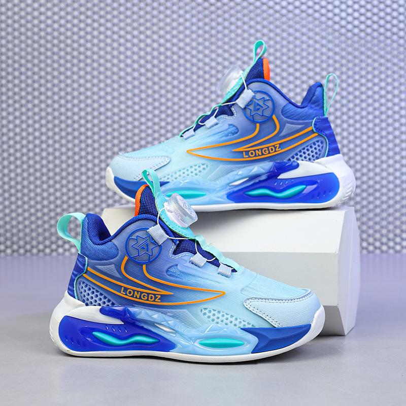 Children s basketball shoes autumn new boys rotating button breathable mesh sports shoes students practical training shoes 31