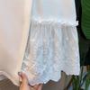 Plus Size Lace Patchwork Short Sleeve T-shirt - Women's Irregular Summer 2025 Slimming Flaw-Covering Top
