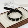 Pink Red White Black PU Leather Choker Necklace for Women Men Cool Punk Gothic Biker Collar Studded Rock Necklace Rave Jewelry