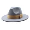 Autumn and Winter Big Eave Hat Fashion Woolen Top Hat Men's and Women's Woolen Panama Jazz Fedora