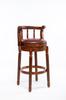 Cow Top Leather Wooden Bar Stools, 360 Degree Swivel Bar Chair with Backs,Bar Height Couner Height Barstools for Home Kitchen Dining Room and Bar Room