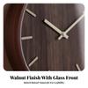 Round Wall Clock with Wood Frame Long-Lasting Quartz Glass Front