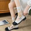 Sweet Floral Women's Socks Transparent Long Socks Fashion Crystal Silk Socks  Summer
