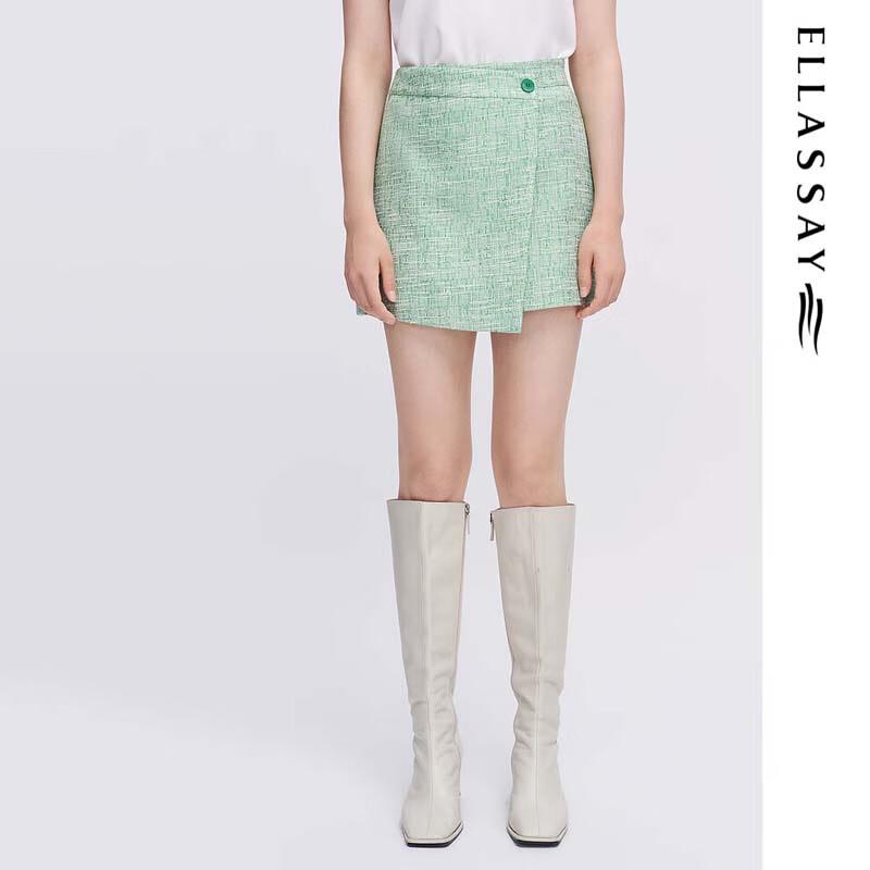 ELLASSAY Flowline Tweed High-Waist Skirt