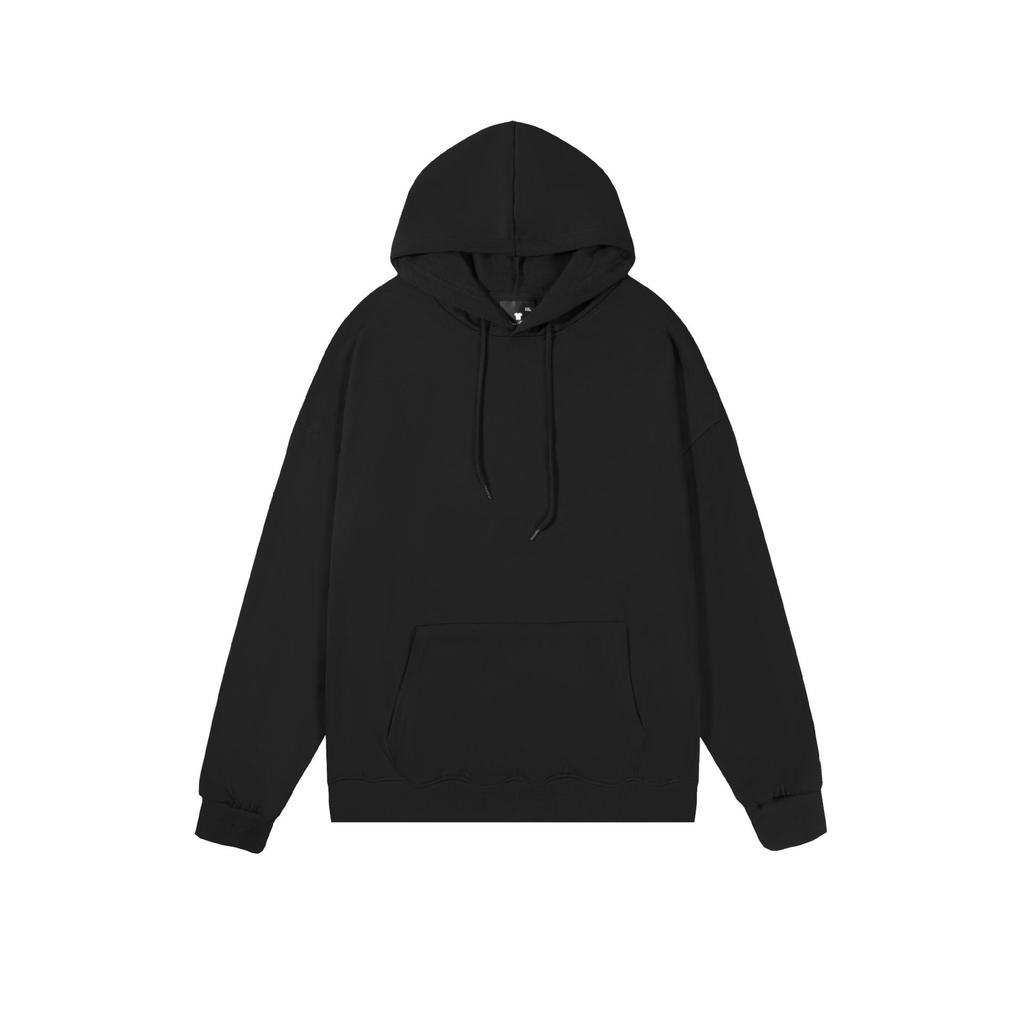 Unisex Cross-border Loose Fit Hooded Sweatshirt - Solid Color, Long Sleeve, Drop Shoulder