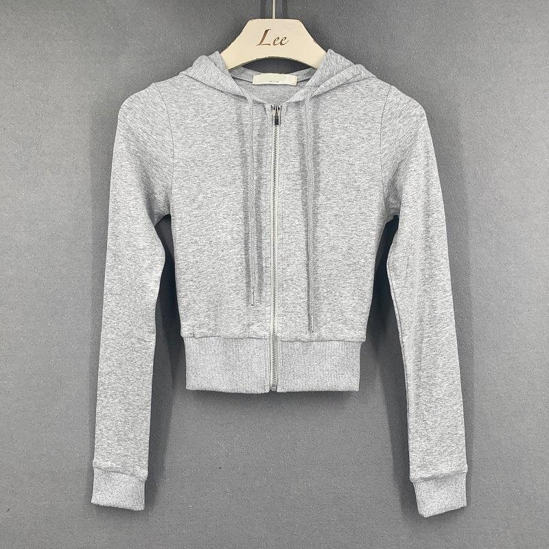 2025 Nové Přiléhavé Mikiny Ukazují Hrudník Zvýrazňují Sexy Zip Krátký Kardigan Sportovní Fitness Mikiny s Kapucí Dámské Kabáty