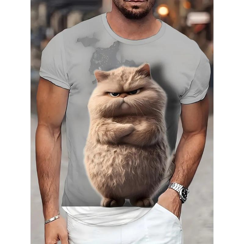 

Мужская футболка с круглым вырезом, напечатанная на 3D-принтере, повседневная летняя одежда, легкая, модная, универсальная, суперпрактичная футболка с мультяшным рисунком 6XL