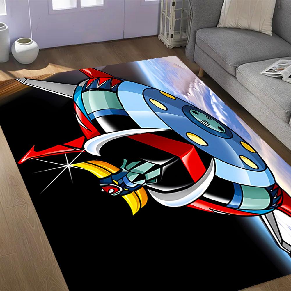 Goldorak robot Themed Anti-Slip Rugs - Polyester Home Decor, Suitable for Bedrooms, Living Rooms, Doorways, Studios, and Decorations
