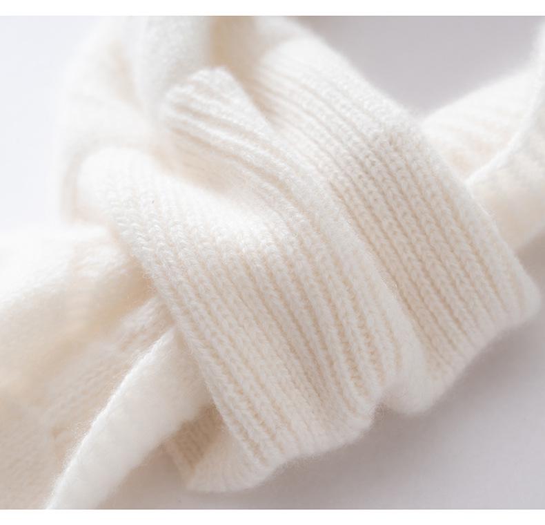 Women's 100% Pure Cashmere Scarf - Hollow Knit Solid Color, Warm & Versatile Neck Warmer