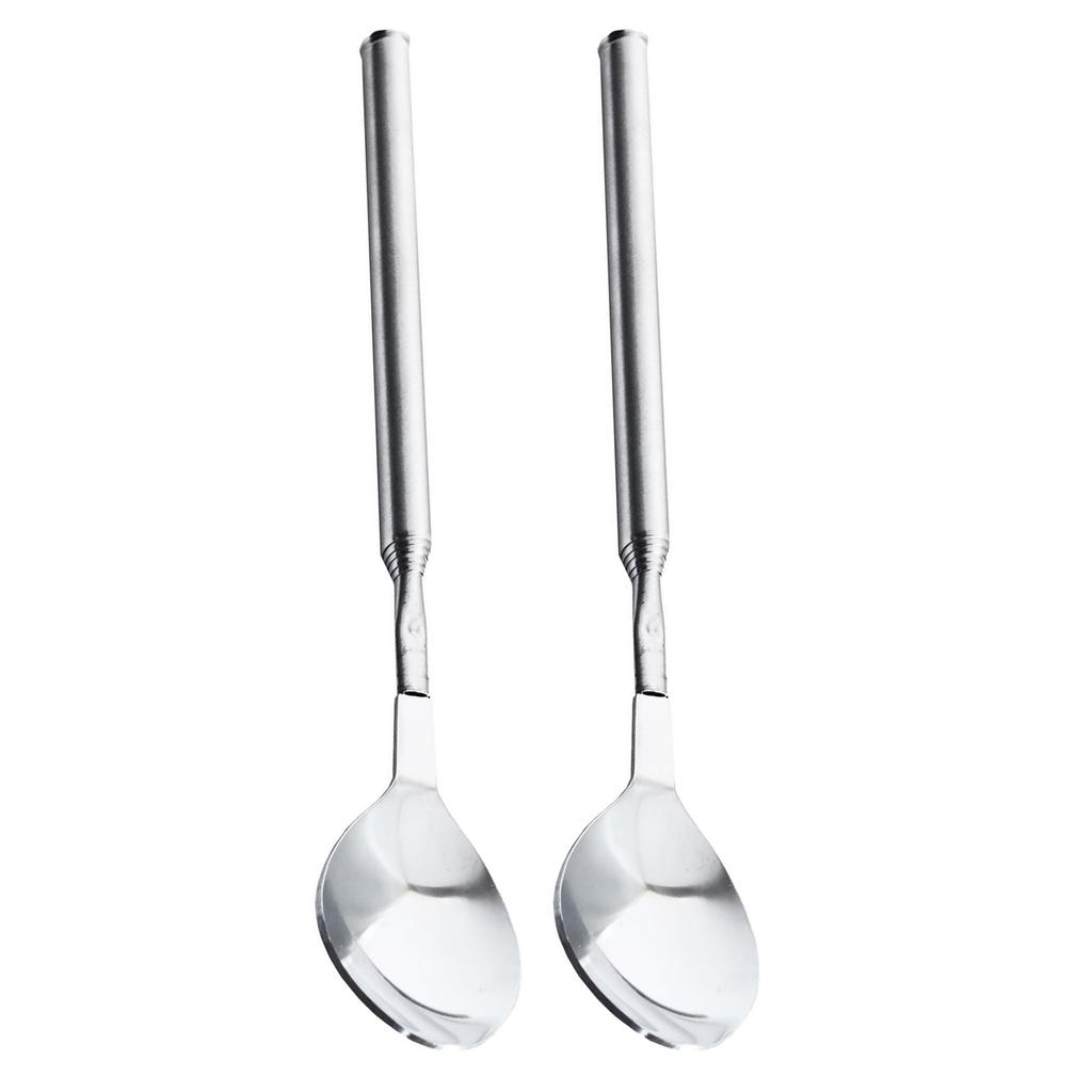 2pcs Telescopic Stainless Steel Cutlery Set Expandable Forks Spoons Accessories for For Grilling Roasting And Serving