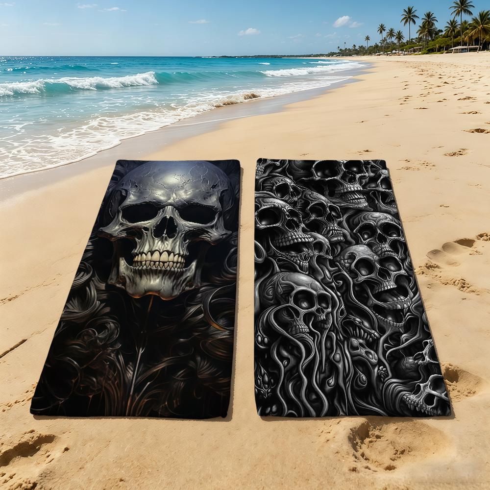 Skelett Totenkopf Mode Cooles Handtuch Für Outdoor Camping Strandtuch Super Saugfähig Schnell Trocknend Sommer Handtuch