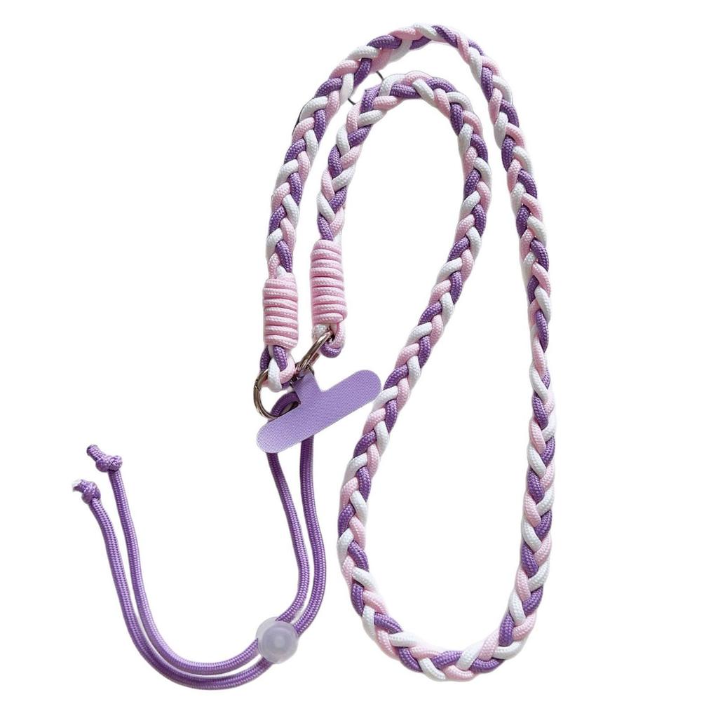 Adjustable Colorful Braided Cross-Body Lanyard with Knot for Phone or Water Bottle