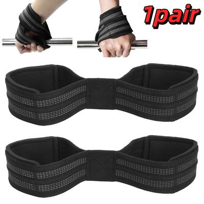 2Pcs/Set Figure Eight Design Weightlifting Straps Heavy Duty Professional Wrist Bands Auxiliary Function Deadlift Straps