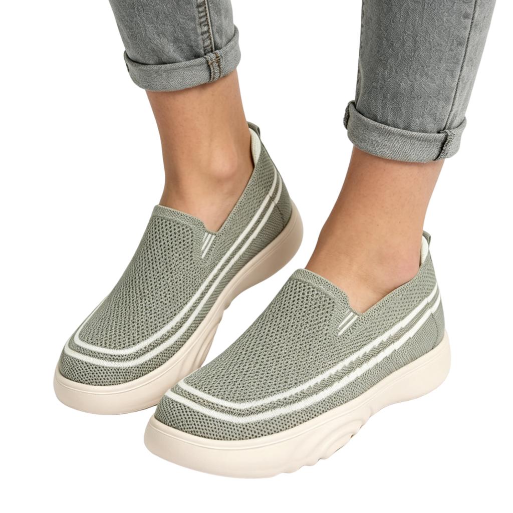 Women Mesh Casual Slip On Shoes Lightweight Breathable Walking Sneakers Flexible Sole Comfortable Fit