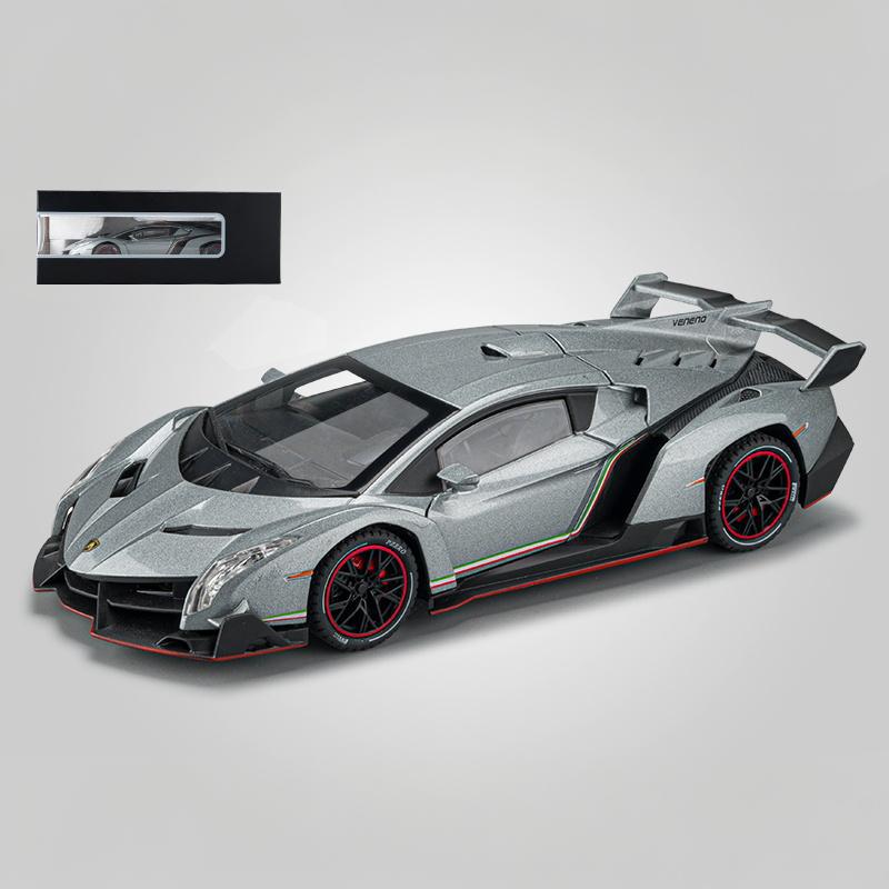1/24 Lamborghini Veneno Limited Edition Supercar Alloy Diecast Metal Model Car Sound and Light Pull Back Children Toy Car Decoration Hobbies
