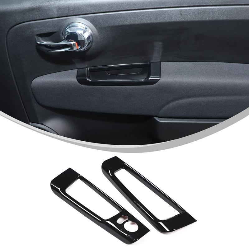 For Fiat 500 2010- ABS Car Rearview Mirror Adjustment Switch Frame Door Storage Box Decorative Frame Sticker Car Accessories
