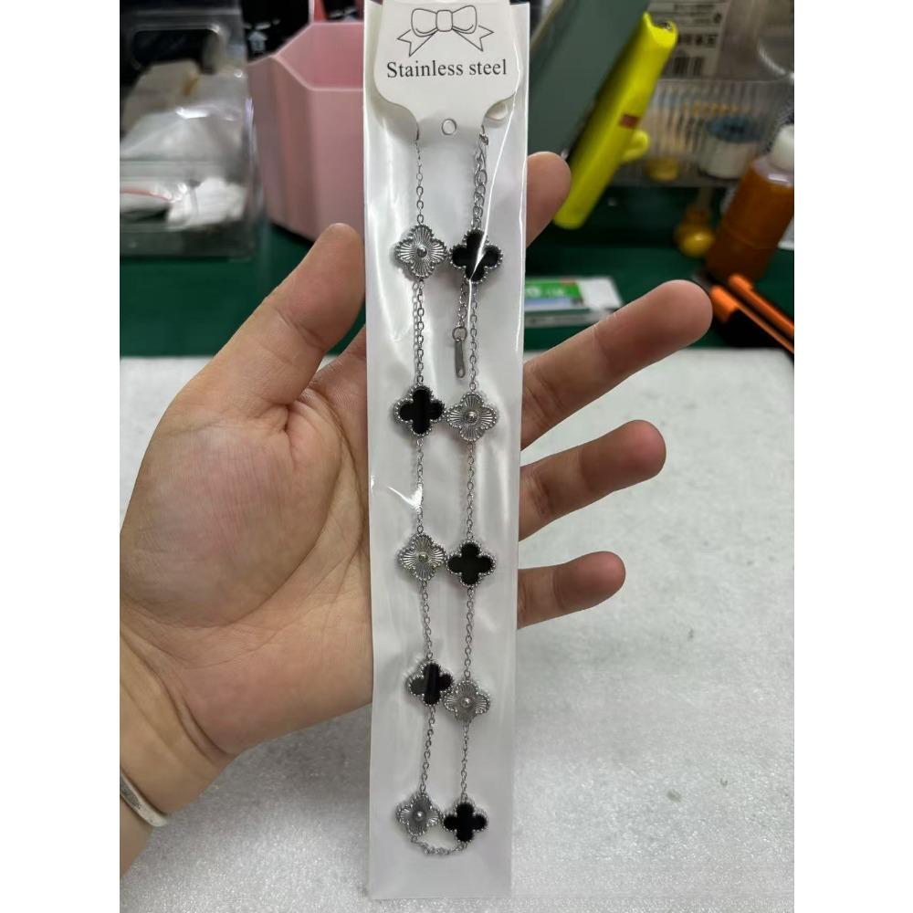 Ten Flower Necklace Double-Sided Four-Leaf Clover Clavicle Chain High-End Women's Necklace