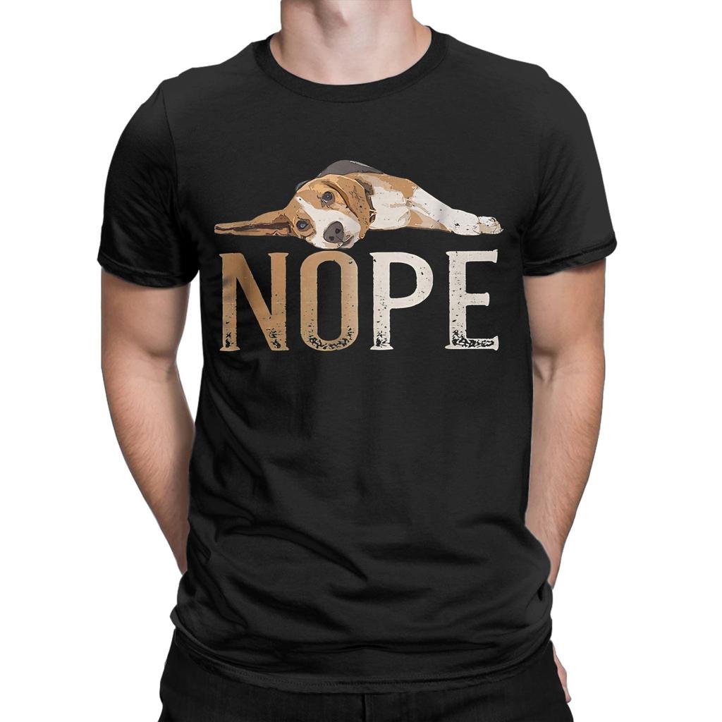 NOPE beagle Funny Graphic 100 Cotton TShirt Beagle Tops Tees For Unisex