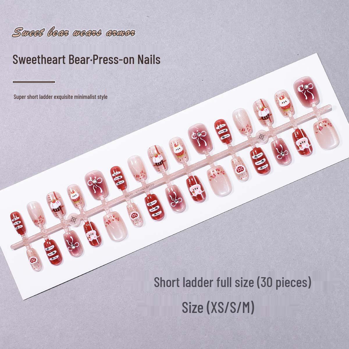 

Sweet Plum Teddy Bear Manicure Set - 30 Wearable Crystal Bow Nail Patches