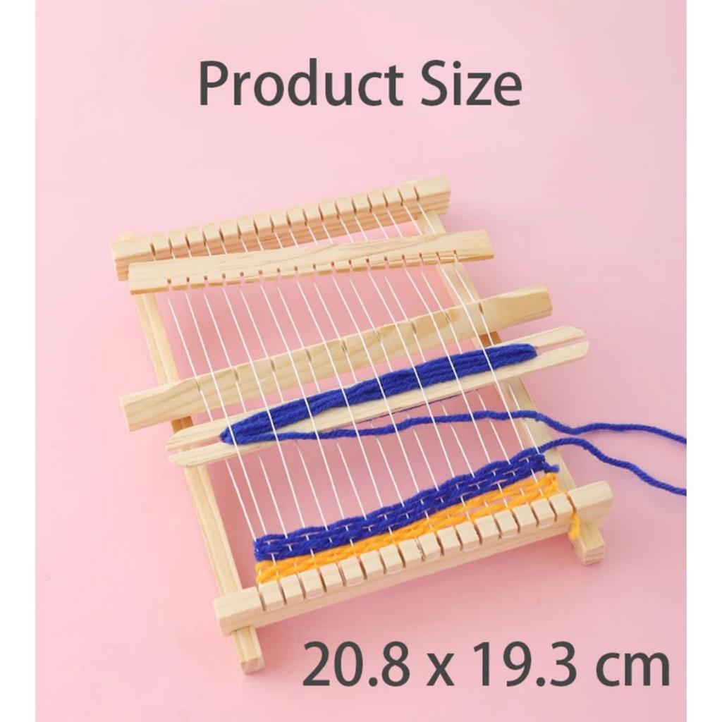 Children Wooden Diy Weave Loom Toys Set Pretend Play Hand Knitting Toys for Girls Household Knitting Machine Fine Motor Training