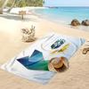 Brasilien Fußball Druck Strandtuch Schnelltrocknend Super Saugfähig Weiches Badetuch zum Schwimmen Strand Reisen Fan Souvenir Geschenk