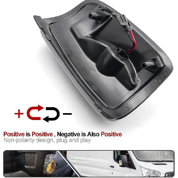 2Pcs Amber Led Side Mirror Marker Lights For Fo.rd Transit 150 250 350 350HD 2015-2021 Clear Lens Turn Signal Lamp