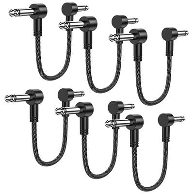 MOSWAG Flache Patchkabel 6 6 Zoll Gitarreneffektpedal Instrumentenkabel Zoll rechtwinkliger Stecker flaches Gitarrenpatchkabel für verschiedene Audiogeräte Pack,