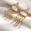 MamacitaSlay 316L Stainless Steel Shell Jellyfish Shaped Long Tassel Earrings Party Waterproof Jewelry Women's Charm Earrings