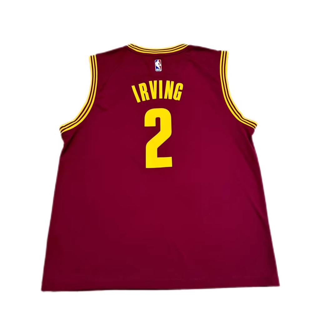 adidas X NBA Collaboration Cavaliers Kyrie 2 REP Print Round Neck Pullover Comfortable Basketball Jersey Unisex Jersey Burgundy 7818A-327-AEB1515