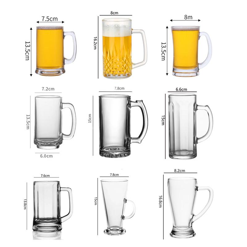 Luxury Wine Glasses Beer Glass with Handle Transparent Beverage Cup Wheat Beer Glass Exquisite Drinking Glasses Party Drinkware