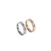 Three-Diamond White Beta Titanium Ring - Women's Non-Fading Niche Style High-End Couple Ring