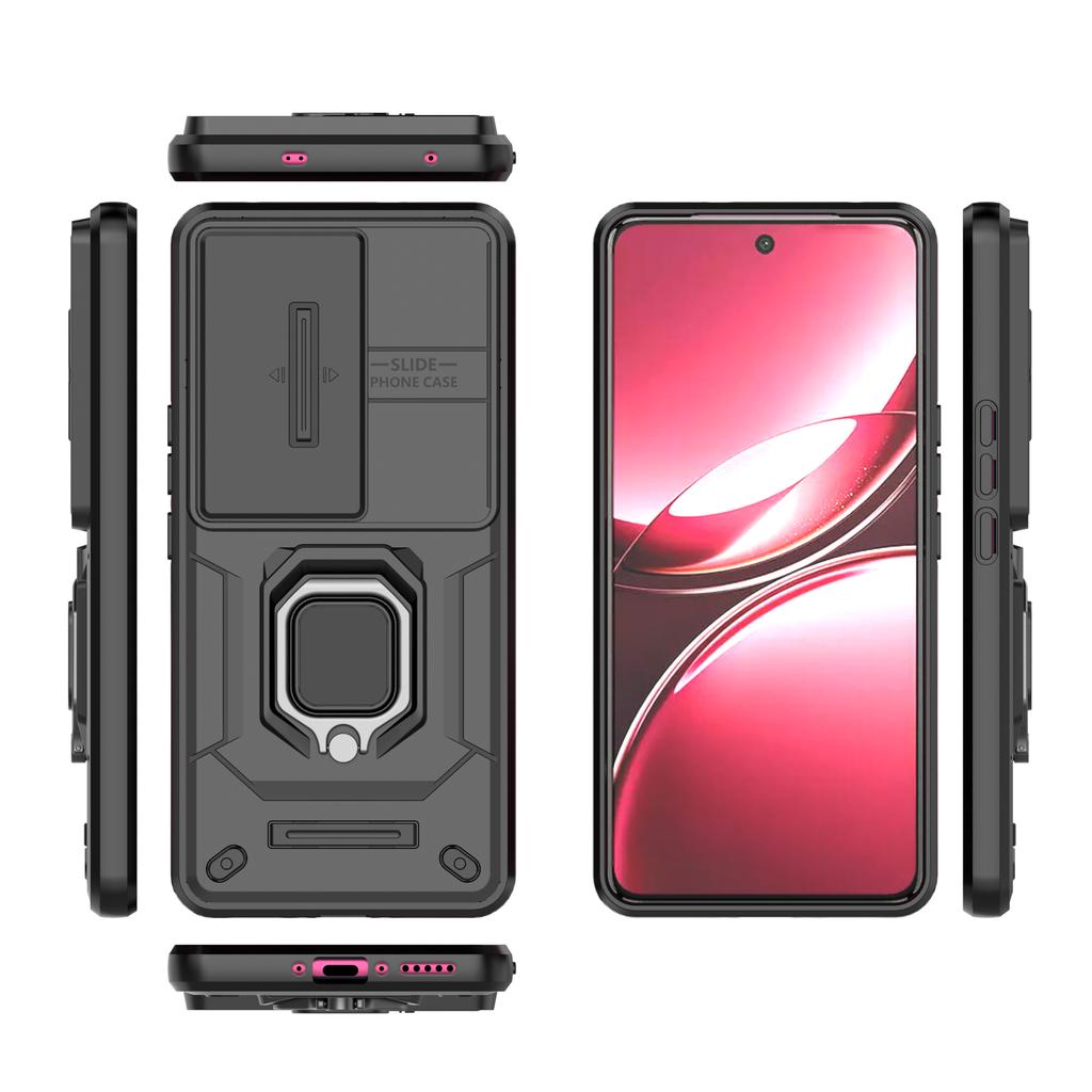 For vivo V50 5G Case PC+TPU Kickstand Phone Protector with Lens Cover