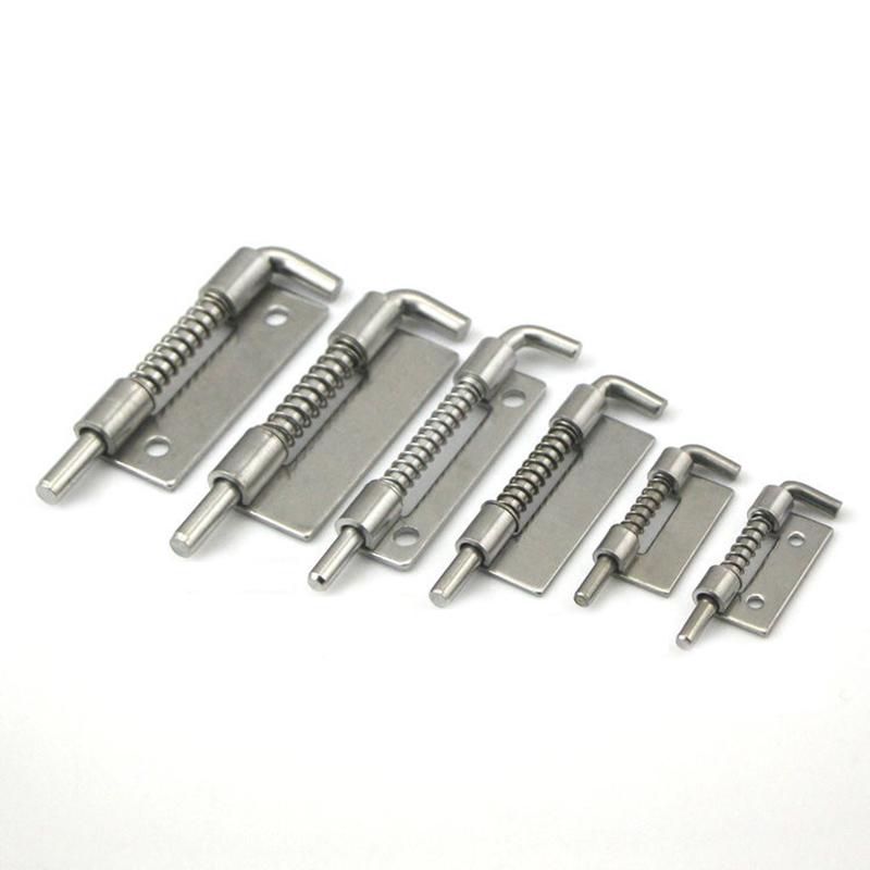 1Pair 304 Stainless Steel Loaded Hinge Security Spring Bolt Barrel Latch Cabinet