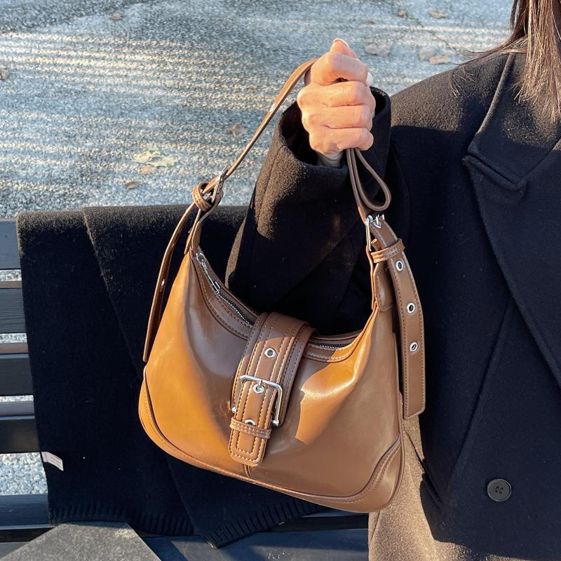 Retro Pu Soft Leather Women's Bags, New Autumn and Winter Versatile Messenger Bags, Fashionable One-shoulder Underarm Bags for Women