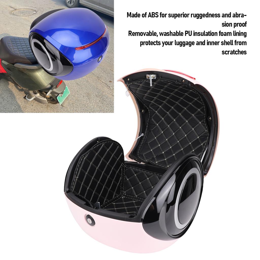 32L Motorcycle Top Case ABS Sporty Style Waterproofing Portable Trunk Top Box for Motorcycles with Rear Luggage Racks Pink