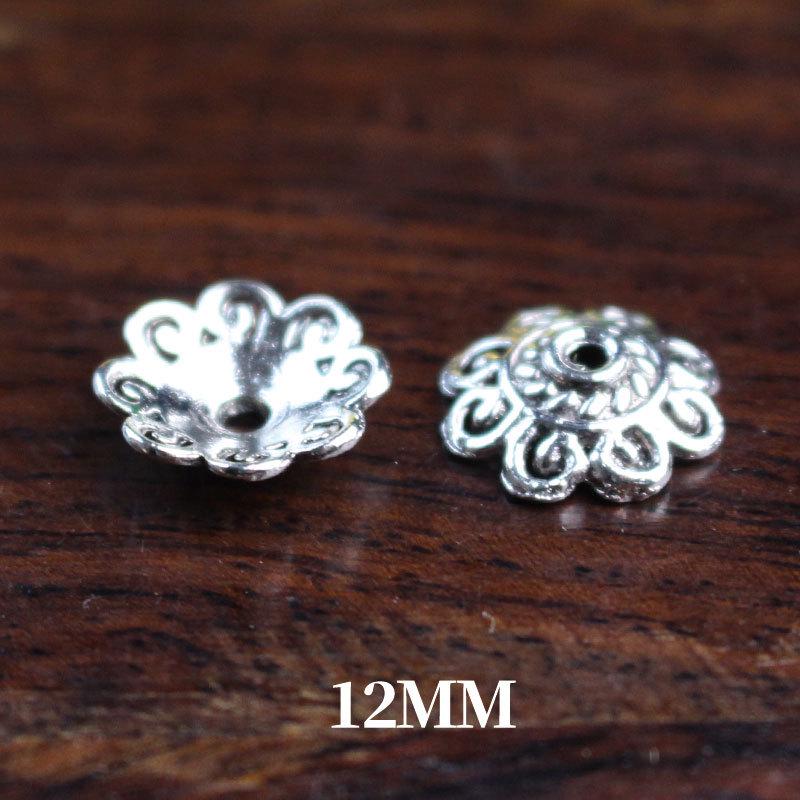 

Тибетское серебро, бусины-разделители в виде цветочных подносов: Буддийские четки-браслет DIY Ювелирные аксессуары