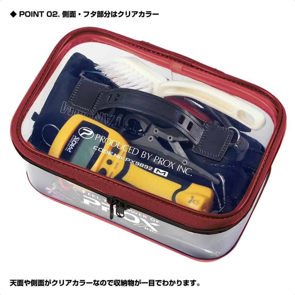 Prox Mini Fishing with Clear Lid and Ideal for Storing Small Items Bucket, Medium/Dull Red, PX9892MDR, Sides,