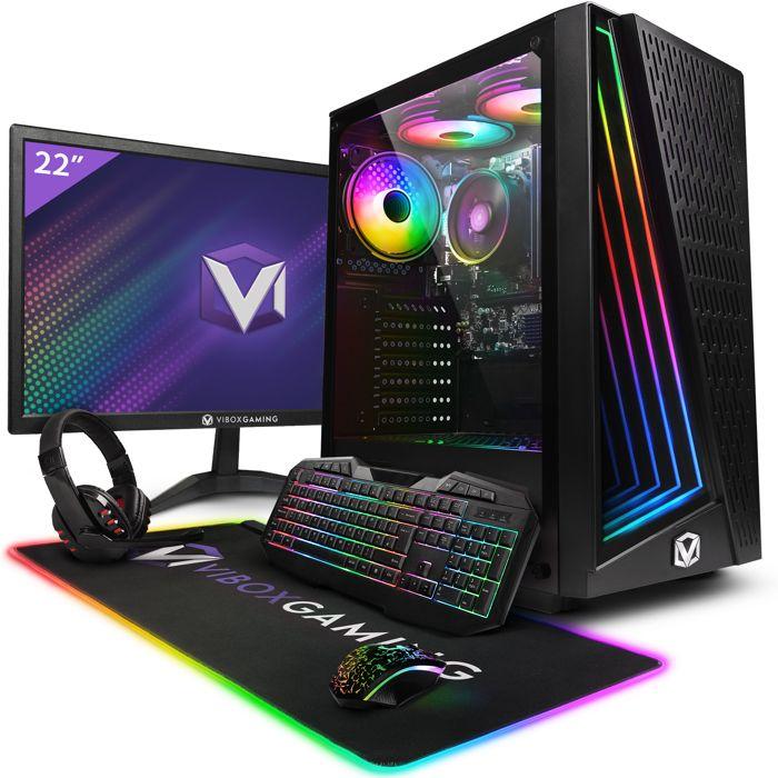 Vibox I-8 PC Gamer Complet • 22" Écran • AMD Ryzen 3 3200G • Vega 8 • 16 Go RAM • 1 To SSD • Windows 11 • WiFi 6 + Bluetooth 5.4