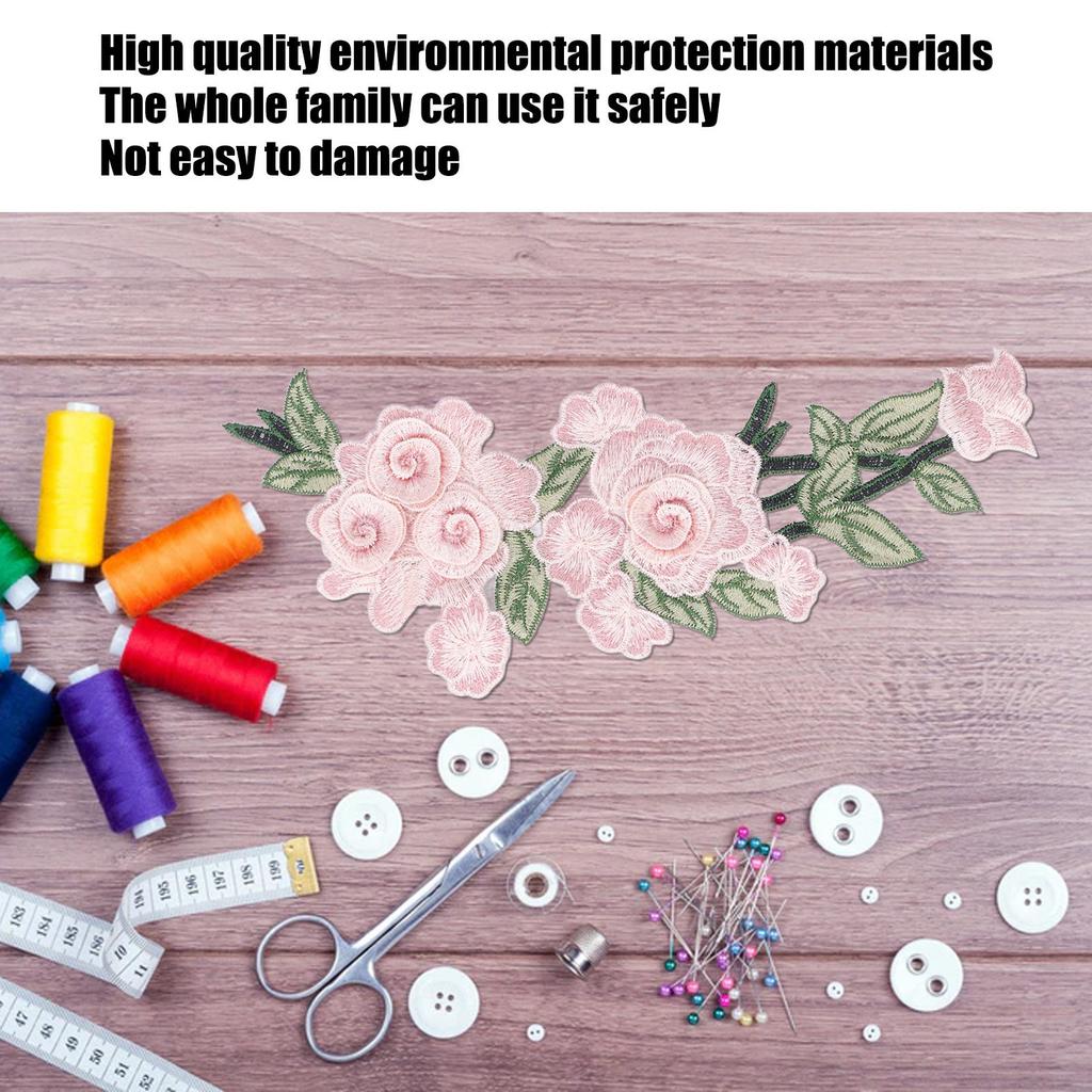 Embroidered Patch Sew On Flower Cotton Environmental Unique DIY Clothing Accessories for Vests Hats Rose