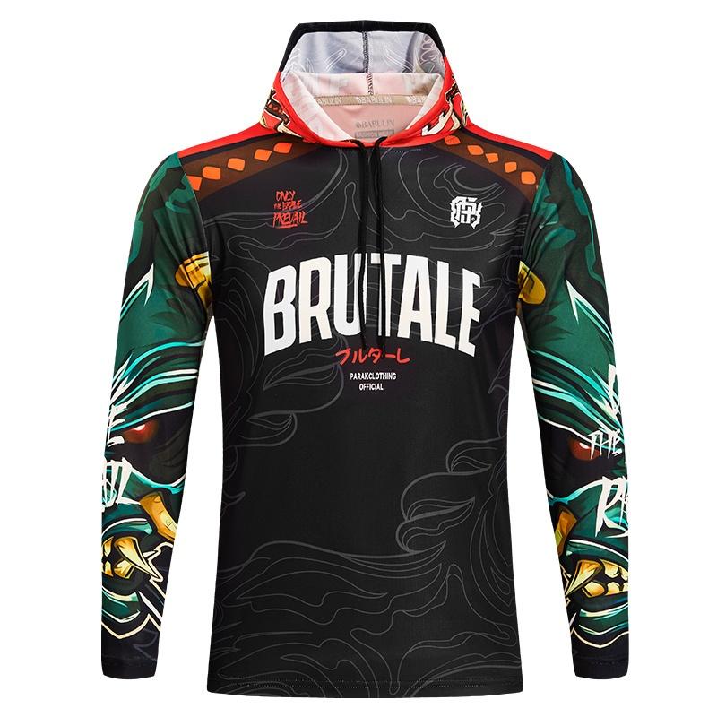 BABULIN New style Motorcycle Jersey with Hoodie shirt motor Long Sleeve cycling for men M чёрный