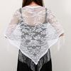 Stylish Lace Scarf with Tassels Multiuse Flower Shawl Wrap for Various Outfit Occasion Outdoor Sunproof Shoulder Wrap