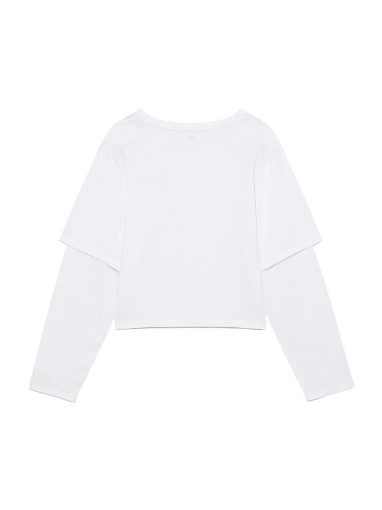 GLOWNY G Double Sleeve Letter Tee (White)