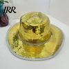 Durable Disco Hat Western Cowboy for Men Women, Sparkly Silver Stage Mirror Music Festivals, Concerts, Party