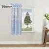 Stain Resistant Window Valance Plaid Floral Curtain, Farmhouse Valance, 1 Panel, Light Curtains Filtering Curtain with Rod Pocket for Kitchen