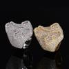Hip Hop Hit Zircon Cross Ring, Personalized Accessory, Trendy Men's Ring