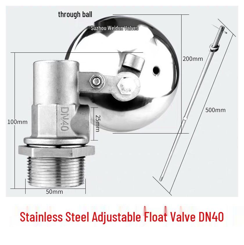 304 Stainless Steel Float Valve Water Level Controller for Tank/Tower, DN50 4-Point Inlet.