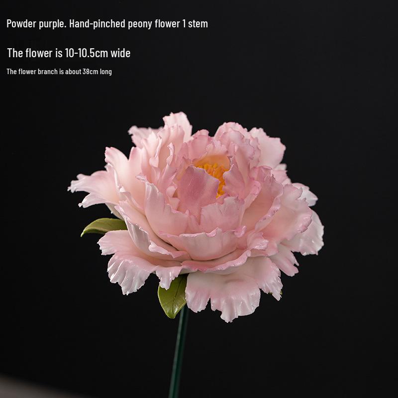 Handcrafted Ceramic Peony Incense Burner - Decorative Ornament for Desktop, Hotel, Tea Room & TV Cabinet - Customizable Gift