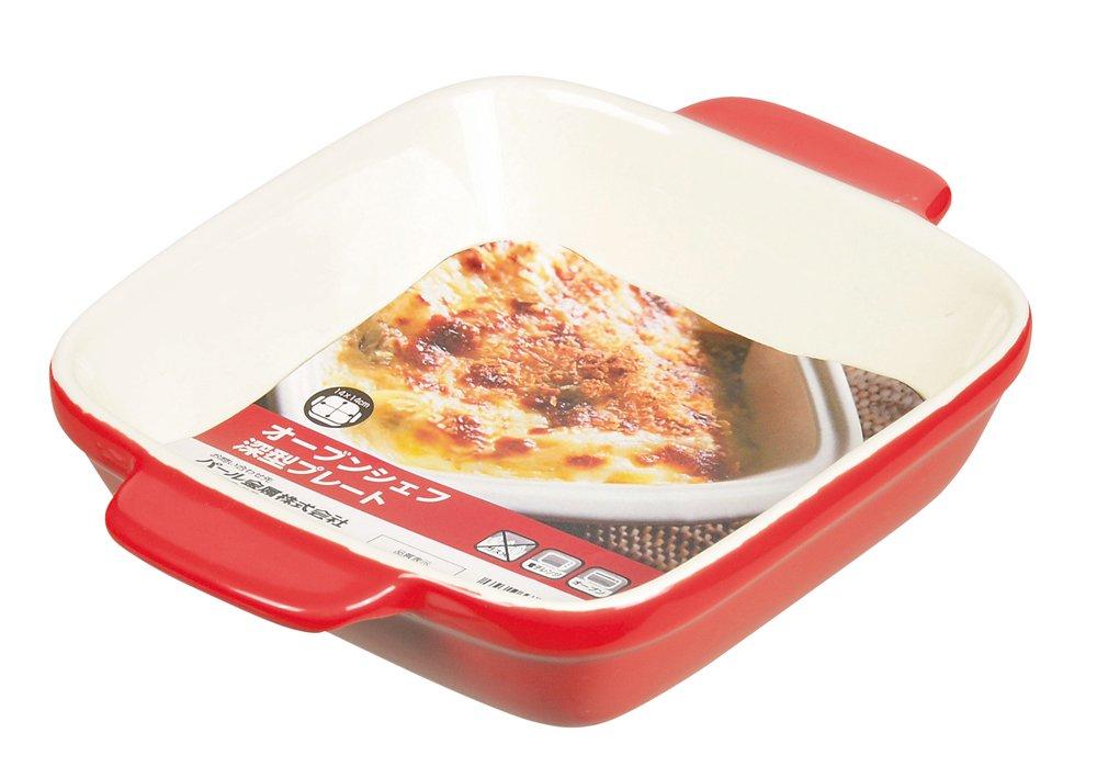 Pearl Metal Oven Chef Heat Resistant Deep Plate 14 X 14cm Red L-1817